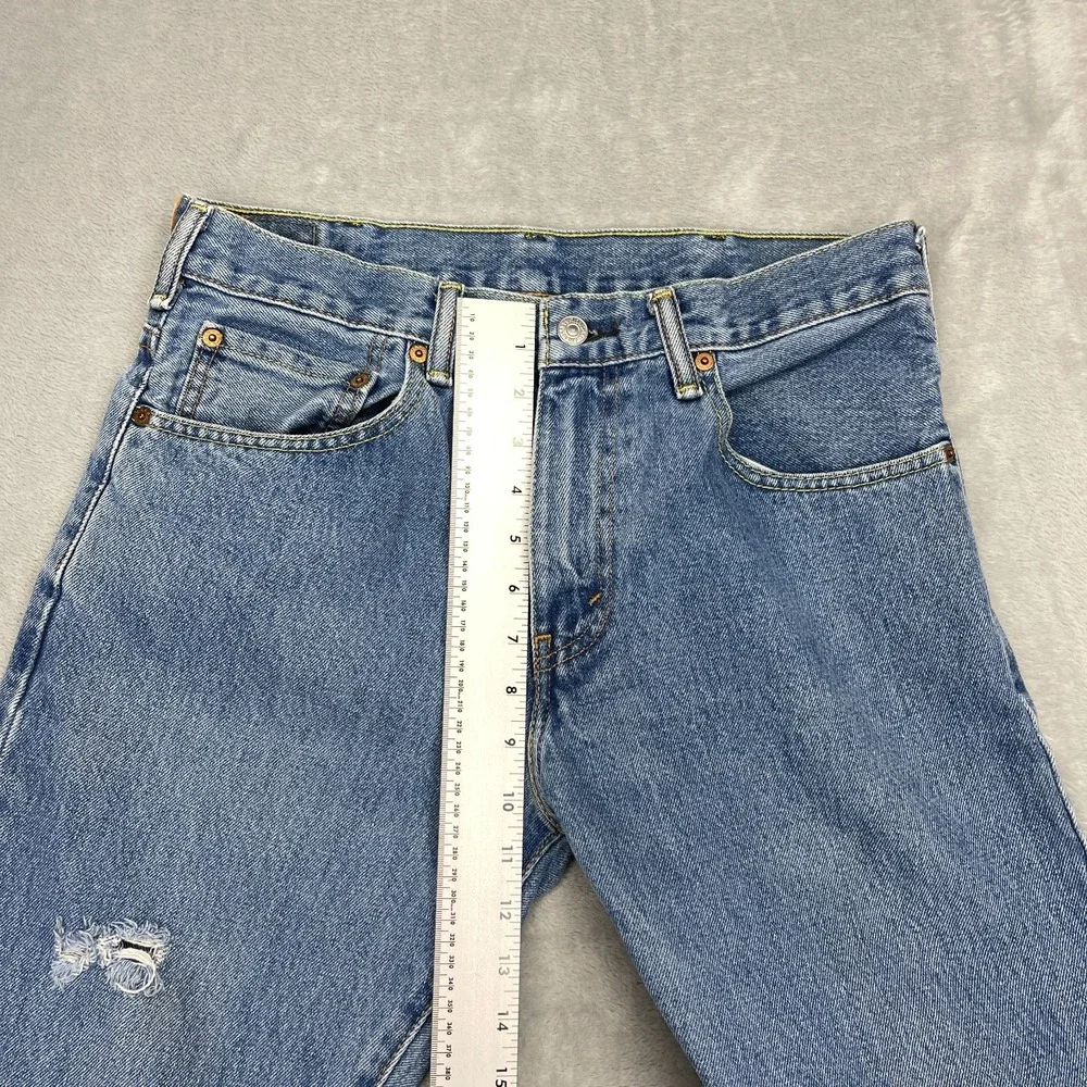 Levi's Jeans Mens 31x32 Blue Denim 517 Medium Wash Distressed Bootcut Leg Grunge